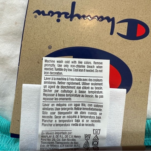 Champion Unisex Aqua Blue Crewneck Tee Size XXL NWT - Picture 5 of 6